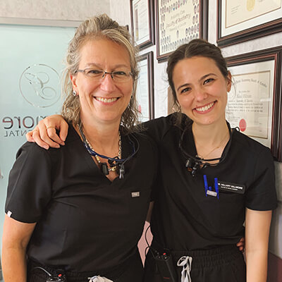 Dr. Gillmore and her daughter, Dr. Hillary Gillmore, who are Maple, Ontario dentists who also serve Vaughn Ontario